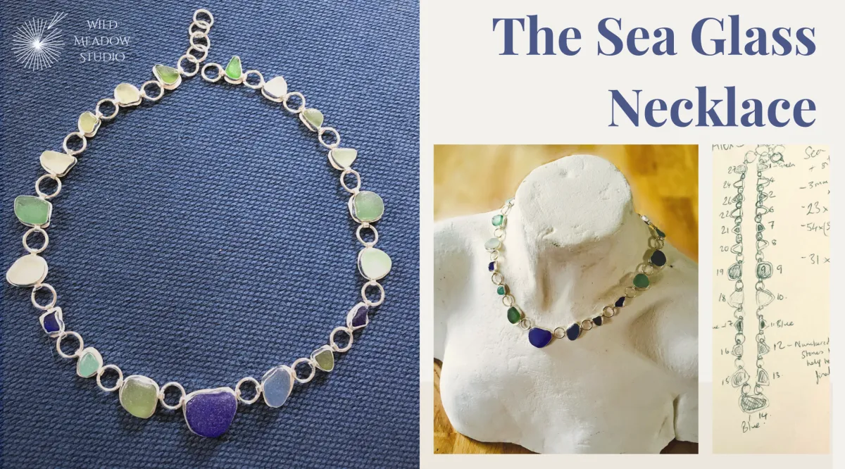 Aegean Turquoise & beach pebble necklace