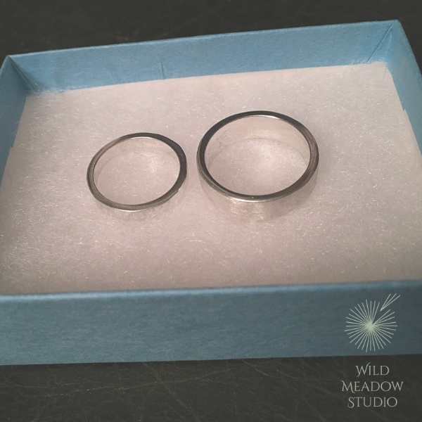 Textured organic wedding bands