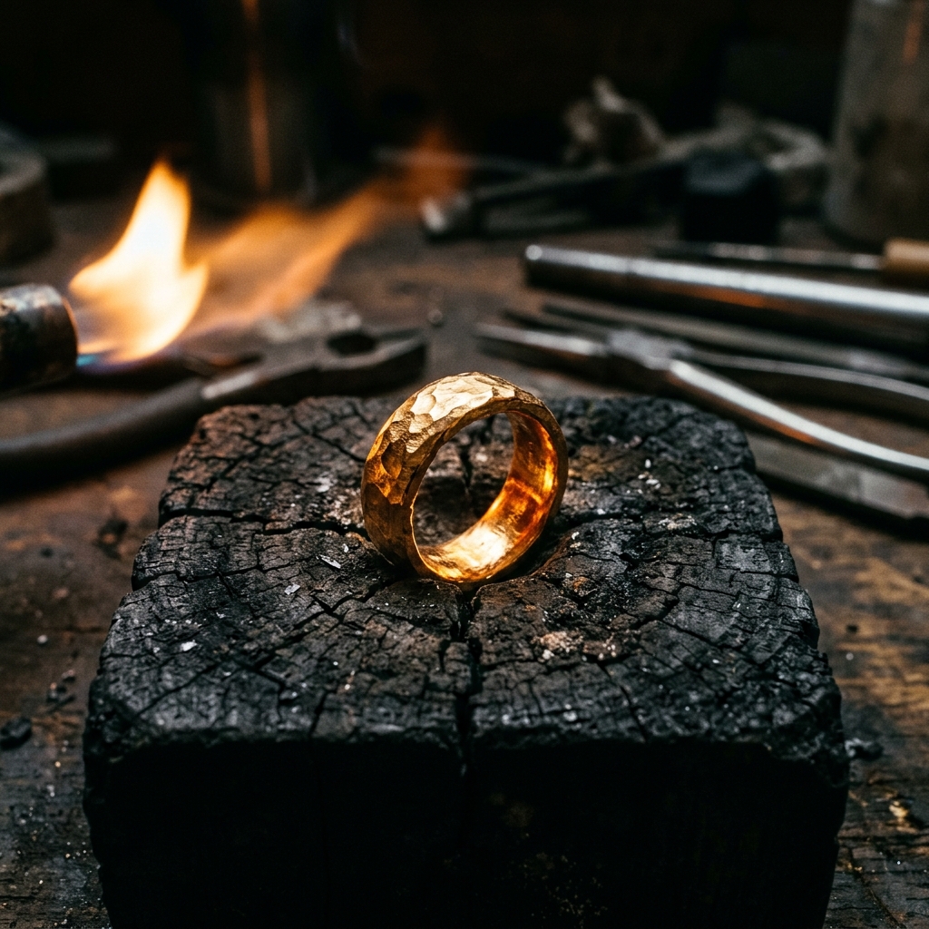 After: Finished re-forged custom organic ring