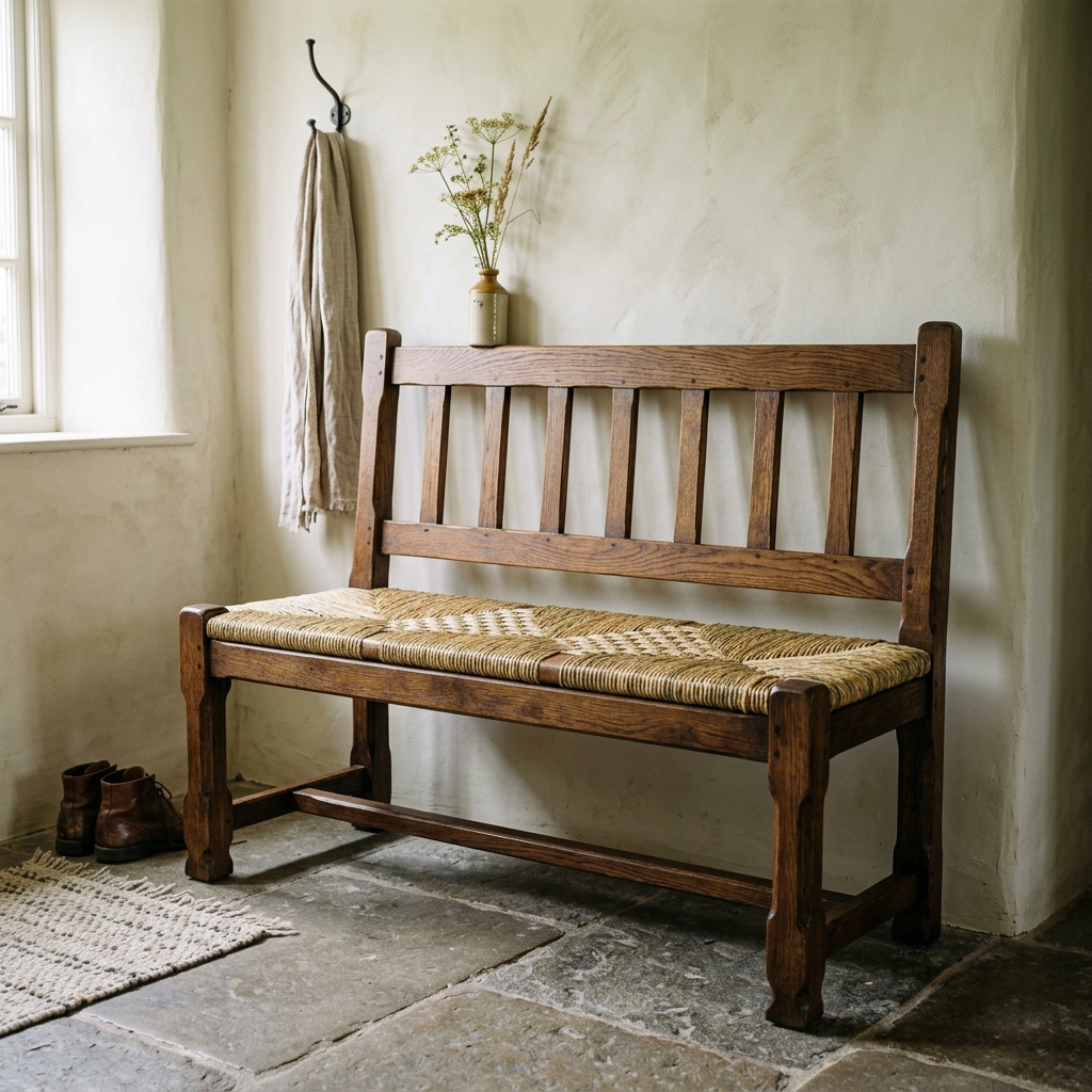 Restored Arts & Crafts Oak Bench