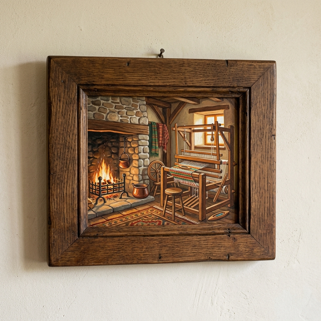 "Hearth and Loom" Original Tempera Painting