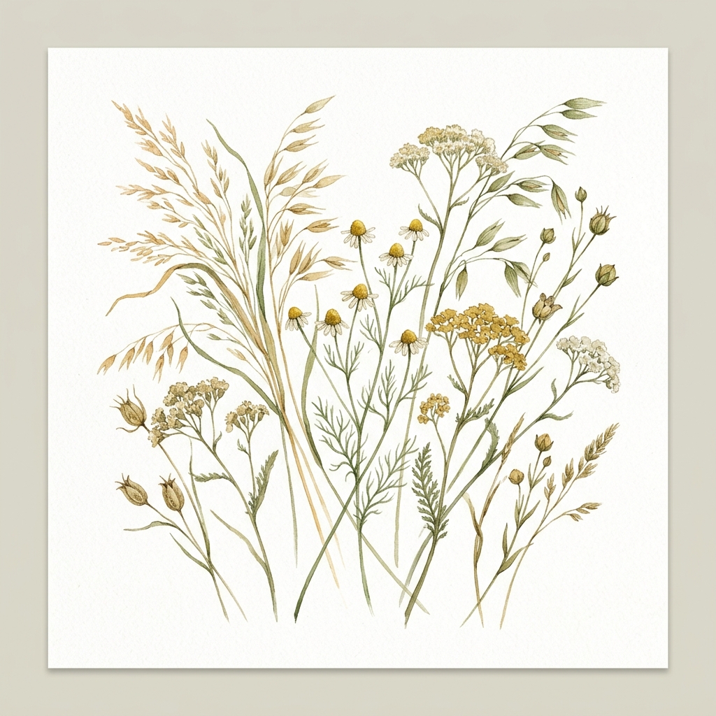 Botanical watercolor study